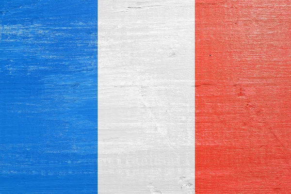 Fából készült a nemzeti zászló, Franciaország — Stock Fotó