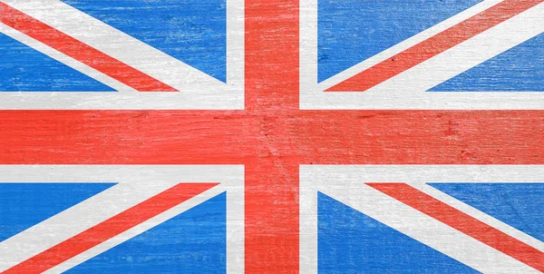 Die Nationalflagge des Vereinigten Königreichs Großbritannien und Nordirland, allgemein bekannt als Union Jack oder Union Flagge, aus Holz — Stockfoto