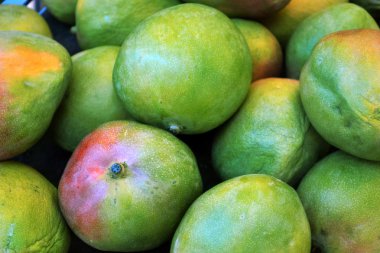 Taze ve renkli yeşil mango meyve piyasada