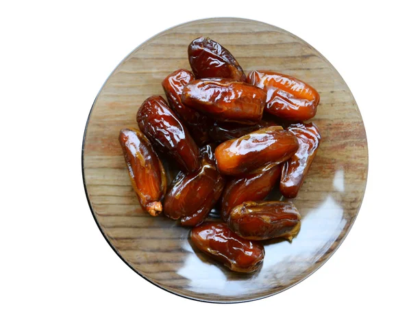 Brown tâmaras de frutas isoladas em branco — Fotografia de Stock