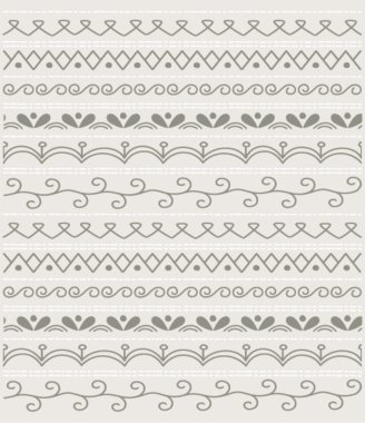 Elle çizilmiş vektör çizgi kenarlık set ve karalama öğesi tasarım