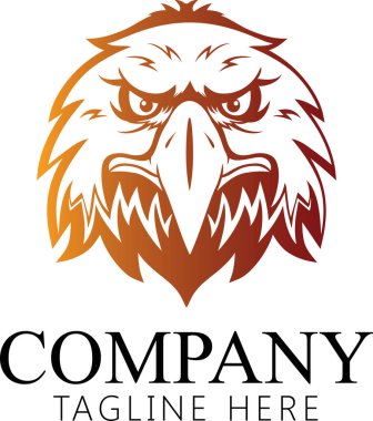 Kartal kafası, tişört için Kartal maskotu, spor kıyafeti, logo, amblem grafiği, atletik giyim pulu..