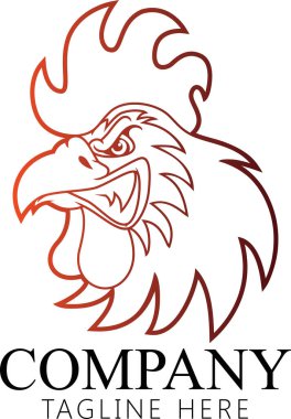 Tavuk kafası maskotu, vektör illüstrasyon