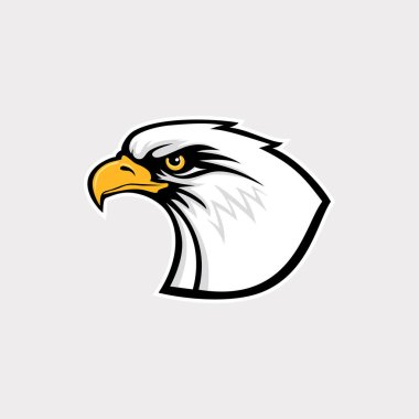 Kartal kafası, tişört için Kartal maskotu, spor kıyafeti, logo, amblem grafiği, atletik giyim pulu..