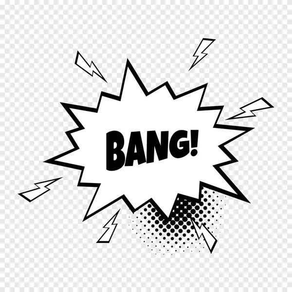 Freehand Drawn Comic Book Speech Bubble Cartoon Word Bang Sound — Stock Vector