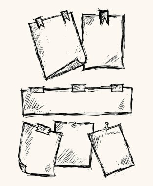 İletiler için karalama defteri, vektör illüstrasyonu