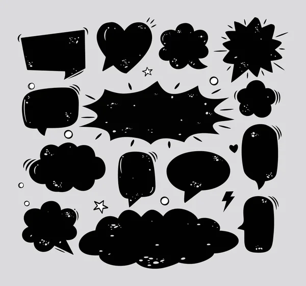 Conjunto Burbujas Cómicas Elementos Con Sombras Medio Tono Dialogo Cómico — Archivo Imágenes Vectoriales