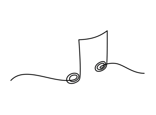 Línea Continua Notas Musicales Dibujadas Mano Ilustración Vectorial — Vector de stock