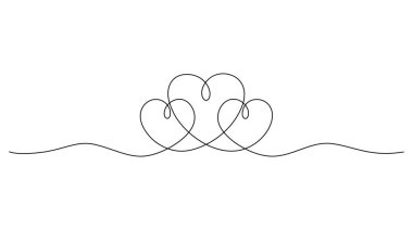 Beyaz arka planda izole edilmiş tek bir kalp çizgisi var. Vektör illüstrasyonu