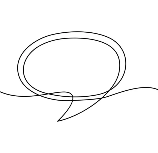 Continuous One Line Drawing Speech Bubble Vector Illustration Made Single — Stock Vector