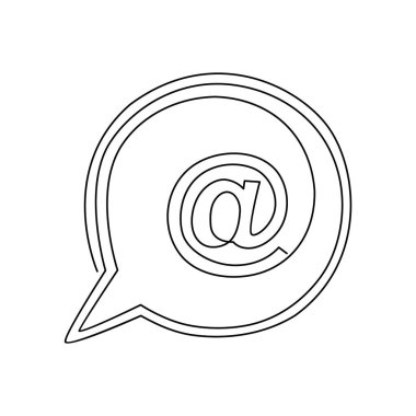 E- posta simgeleri, sürekli bir satır çizimi, vektör illüstrasyonu