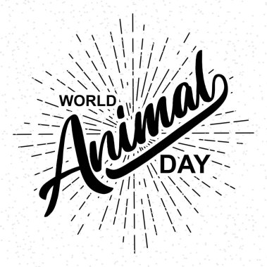 Dünya Hayvan Günü Mektubu. Vektör illüstrasyonu