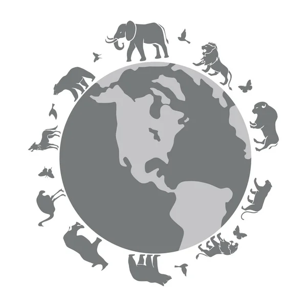 Světový Den Zvířat Října Vektorová Ilustrace — Stockový vektor