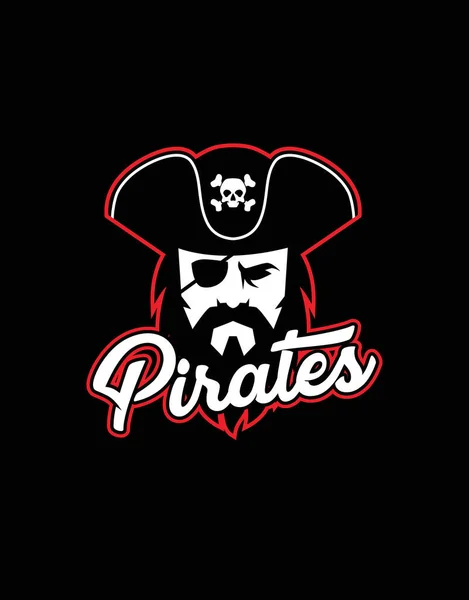 Pirate Κεφάλι Mascot Pirate Καπετάνιος Πρόσωπο Εικονίδιο Εικονογράφηση Διανύσματος — Διανυσματικό Αρχείο