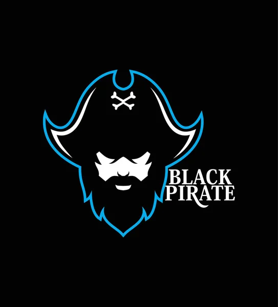 Piraten Hoofd Mascot Sea Pirates Logo Template Ontwerp Vectorillustratie — Stockvector