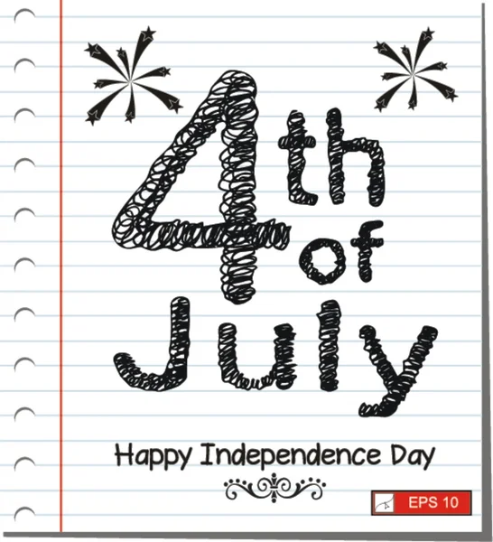 Doodle quatro para o Dia da Independência — Vetor de Stock