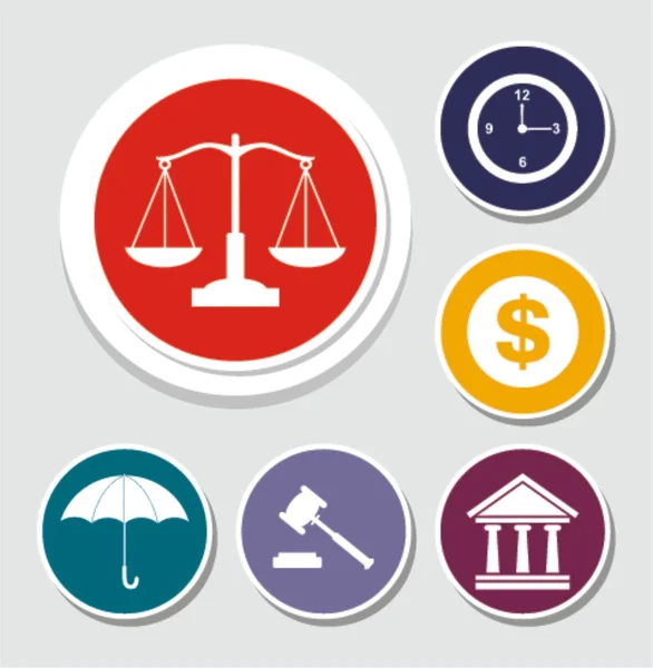 Law Icons Set — Stock Vector