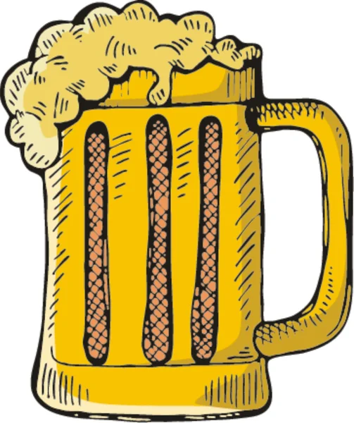Doodle glass of beer — Stock Vector