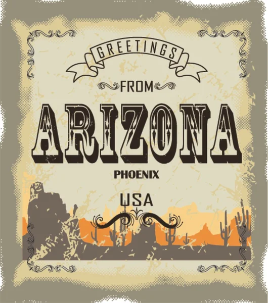 Cartaz do Arizona — Vetor de Stock