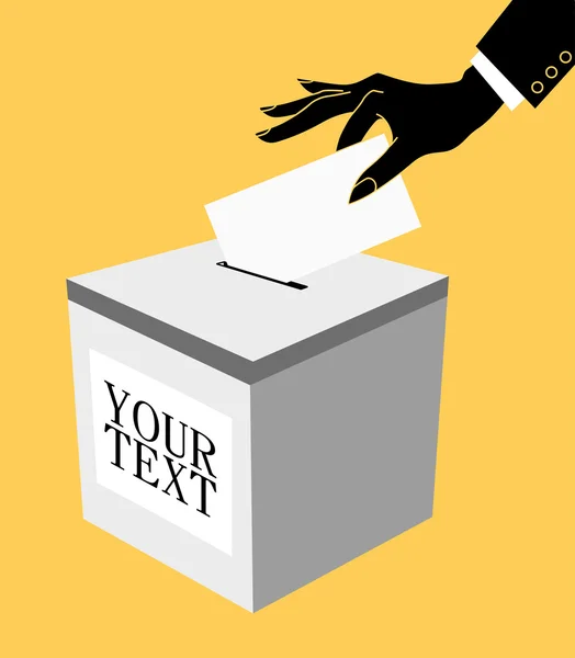 Hand with ballot and box — Stock Vector