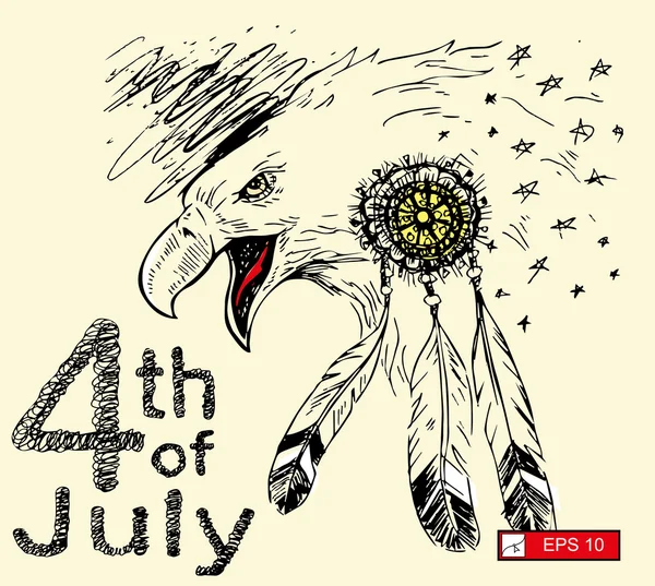 Sketch Eagle para o Dia da Independência . — Vetor de Stock