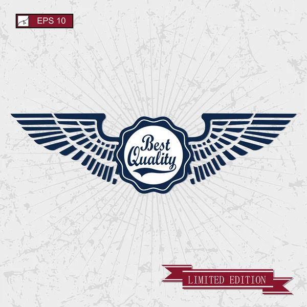 Classic vintage wing design — Stock Vector