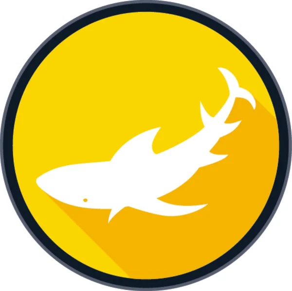 Flache Ikone der Haie — Stockfoto
