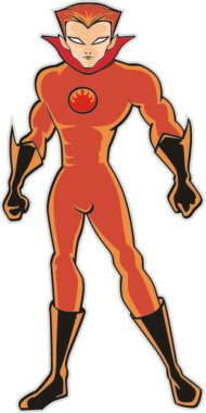 süper kahraman kırmızı figür ayakta