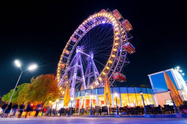 Prater Ferris Wheel Viyana 'da (Avusturya) Gece