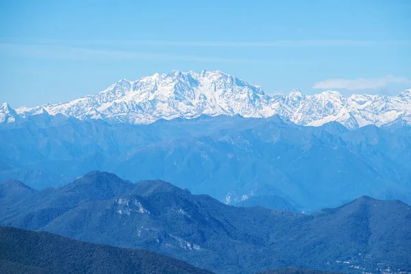 Mont Blanc Massivet Och Det Schweiziska Matterhorn Taget Från Monte — Stockfoto