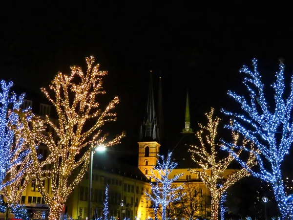 Katedra w Luksemburgu na Boże Narodzenie — Zdjęcie stockowe