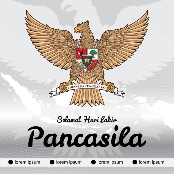 Garuda Pancasila Illusztráció Születési Napja — Stock Vector