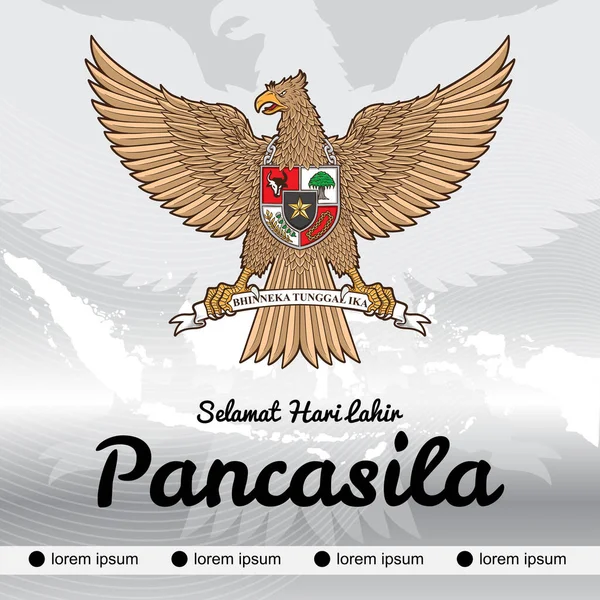 Lahir Hari Garuda Pancasila Ilustrasi - Stok Vektor