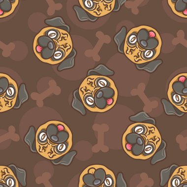 Şirin buldog kusursuz desen çizimi