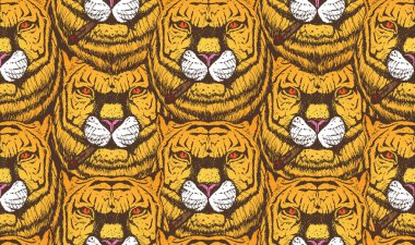 Vahşi kaplan kusursuz desenli çizim