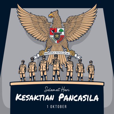 greeting kesaktian pancasila day 1 october illustration clipart