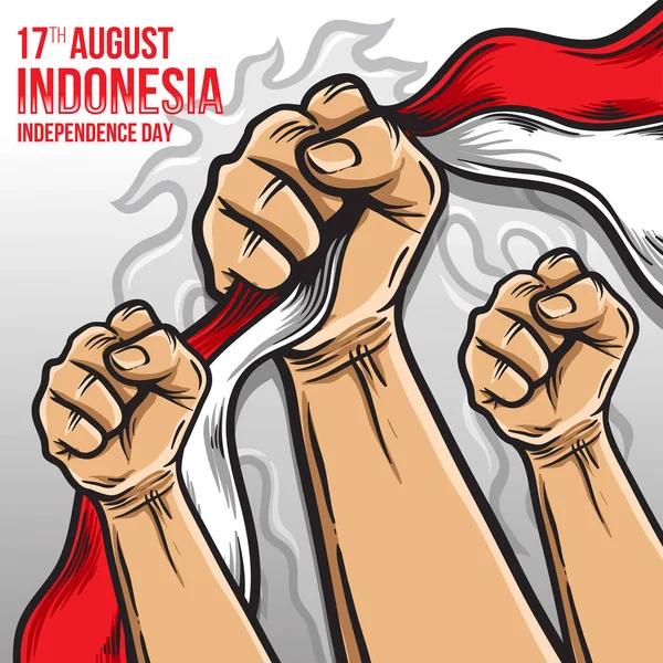 Endonezya Bayrağı Illüstrasyonunu Alıyor — Stok Vektör