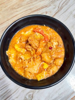 Endonezya Seblak Baharatlı Tuzlu Kraker Güveç Yakın plan