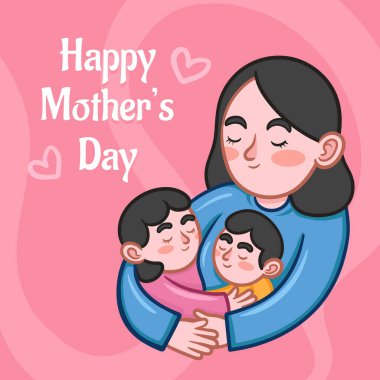 Mother Gently Embracing Son Daughter Loving Moment