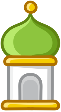 Basit Yeşil Cami Minare Kulesi Simgesi