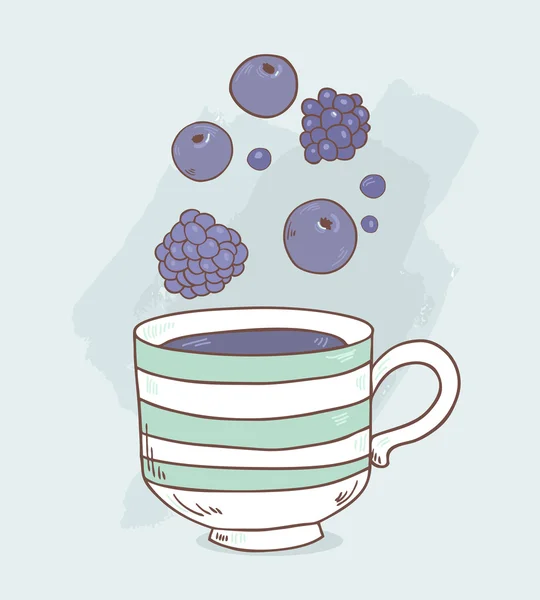 Tasty fruit tea — Stock Vector