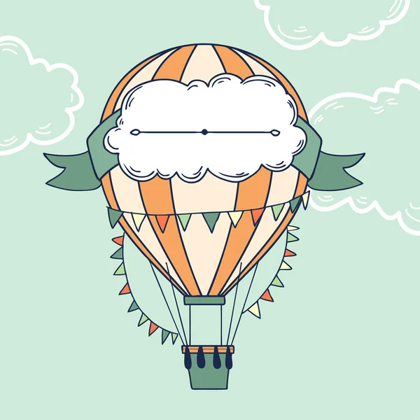 Luchtballon met partij lint — Stockvector