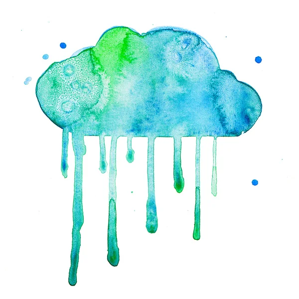 Nube di acquerello blu — Foto Stock