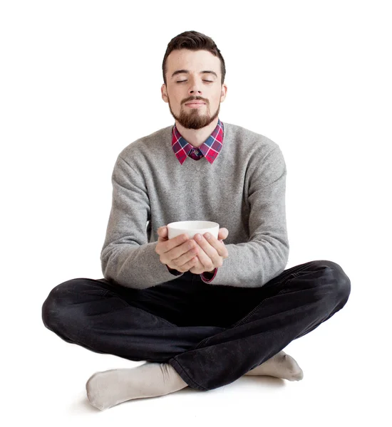 Man sitting in lotus position