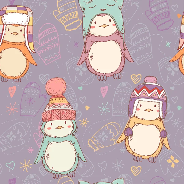 Kış komik şapkalar penguenler