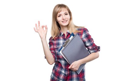 Öğrenci kadın göstermek iyi jest