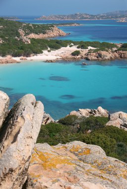 Budelli Adası. Pink Beach. La Maddalena adalar (Sardunya - İtalya)