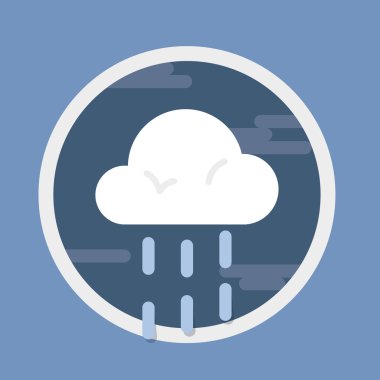 Yağmurlu veya drizzely gün hava tahmini simgesi.