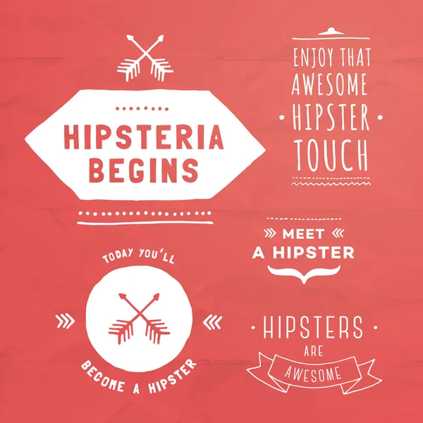 Vector hipster badges. Unique hand illustrated blank badges. — Stock Vector