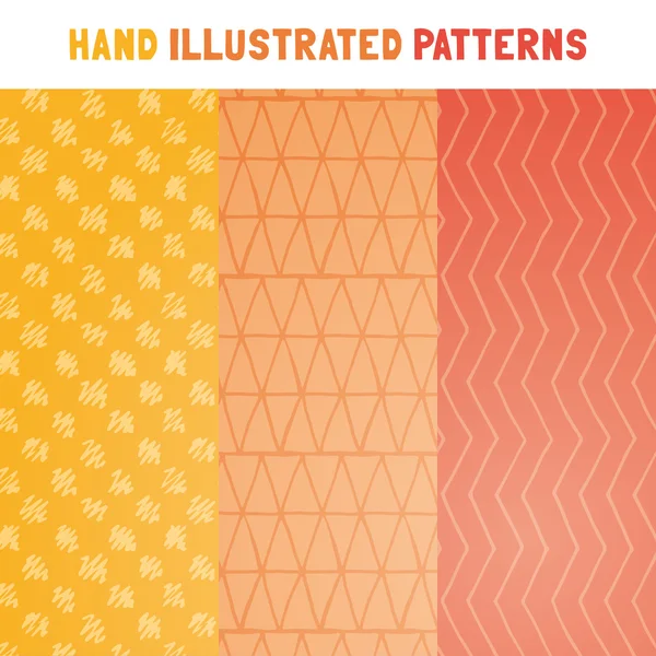 Collection of hand draw vector patterns. — Stock Vector